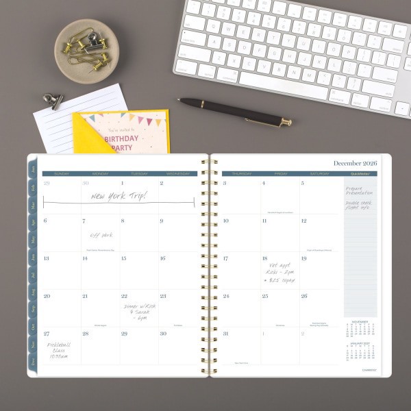 slide 6 of 10, Cambridge® Midnight Garden 2026 Weekly Monthly Planner, Large, 8 1/2"" x 11"", 1 ct