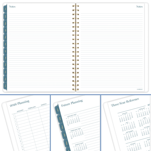 slide 3 of 10, Cambridge® Midnight Garden 2026 Weekly Monthly Planner, Large, 8 1/2"" x 11"", 1 ct