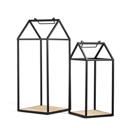 Black Metal Lantern Set