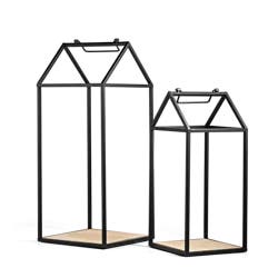 Black Metal Lantern Set