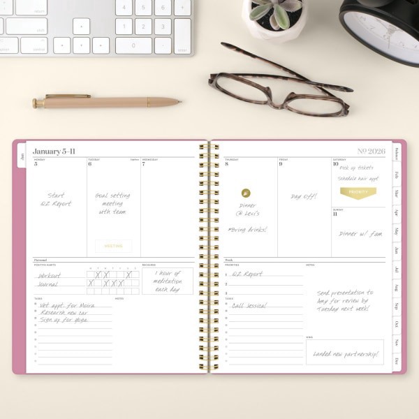 slide 3 of 10, Cambridge® WorkStyle® Balance 2026 Weekly Monthly Planner, Cosmetic Pink, Medium, 7"" x 8 3/4"", 1 ct