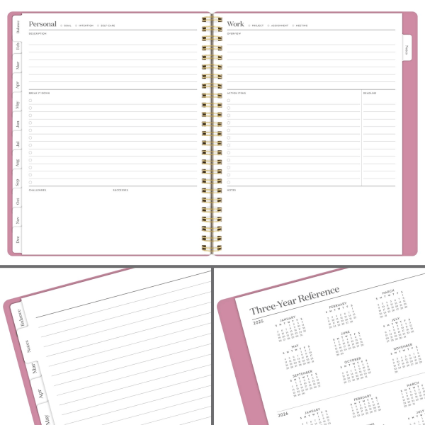 slide 7 of 10, Cambridge® WorkStyle® Balance 2026 Weekly Monthly Planner, Cosmetic Pink, Medium, 7"" x 8 3/4"", 1 ct