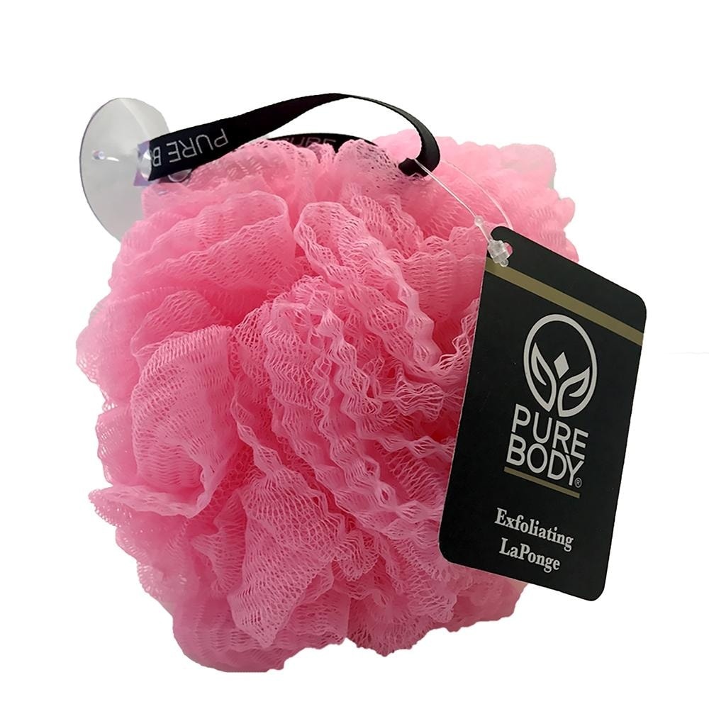 slide 1 of 1, Pure Body Soft Pink Exfoliating Pouf, 1 ct