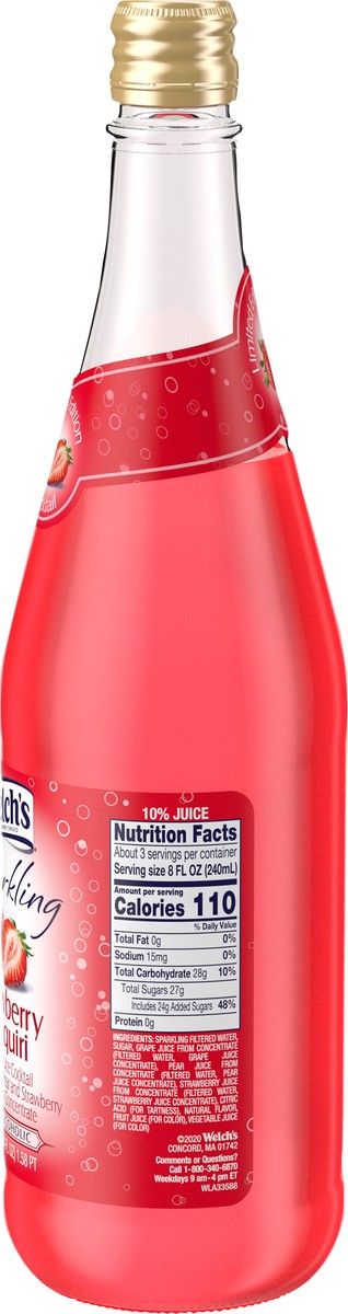 slide 3 of 5, Welch's Non-Alcoholic Sparkling Strawberry Juice Cocktail, 25.4 fl oz Bottle, 25.4 fl oz