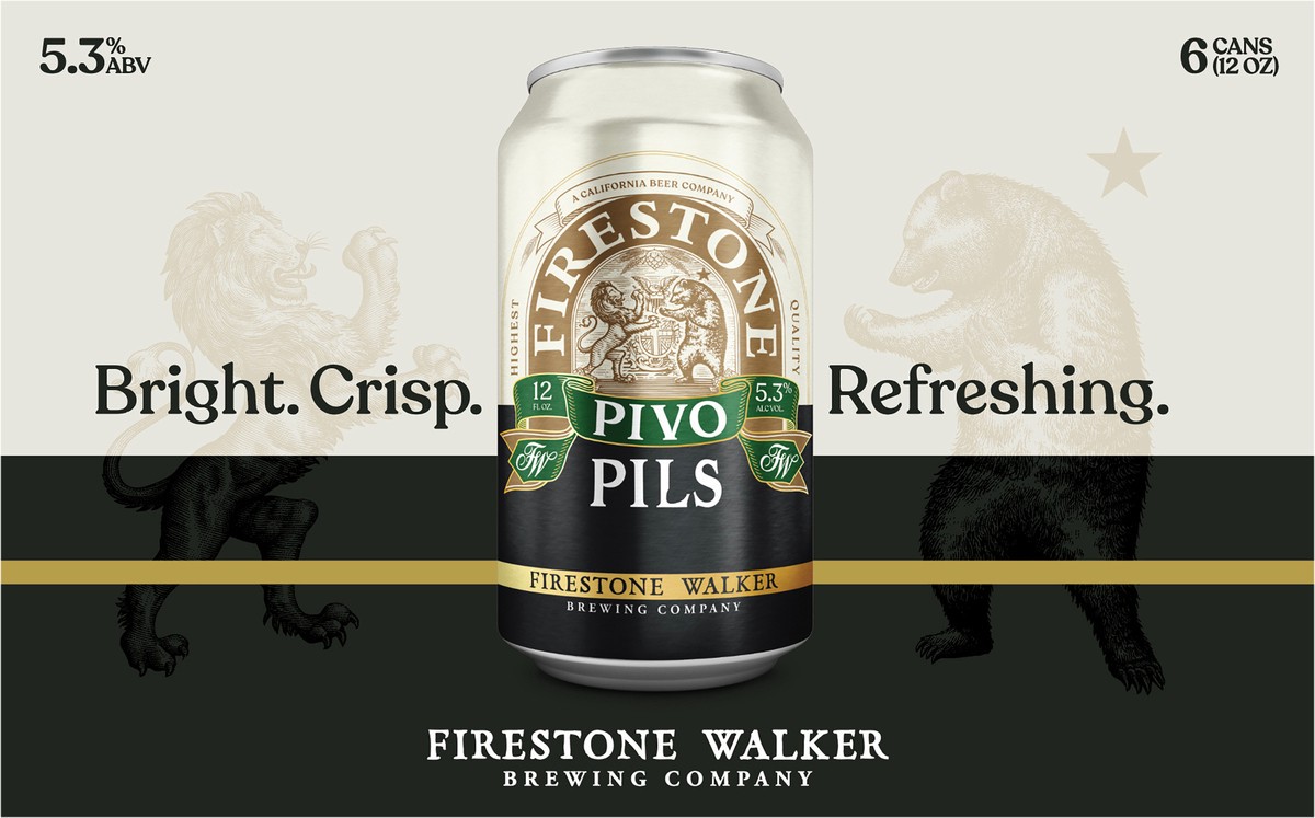 slide 7 of 8, Firestone Walker Pivo Pils Beer 12 oz - 6 Cans, 6 ct; 12 oz