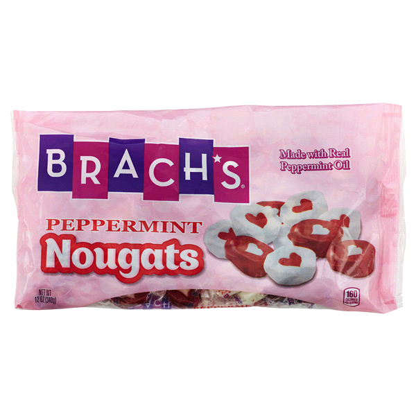 slide 1 of 1, Brach's Valentine Peppermint Nougats, 12 oz