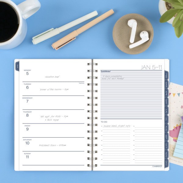 slide 8 of 10, Cambridge® Abyss 2026 Weekly Monthly Planner, Small, 5 1/2"" x 8 1/2"", 1 ct