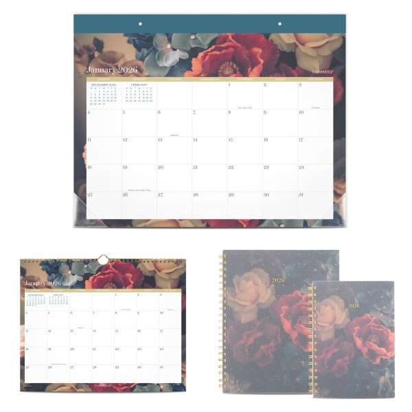 slide 3 of 6, Cambridge® Midnight Garden 2026 Monthly Wall Calendar, Medium, 15"" x 12"", 1 ct