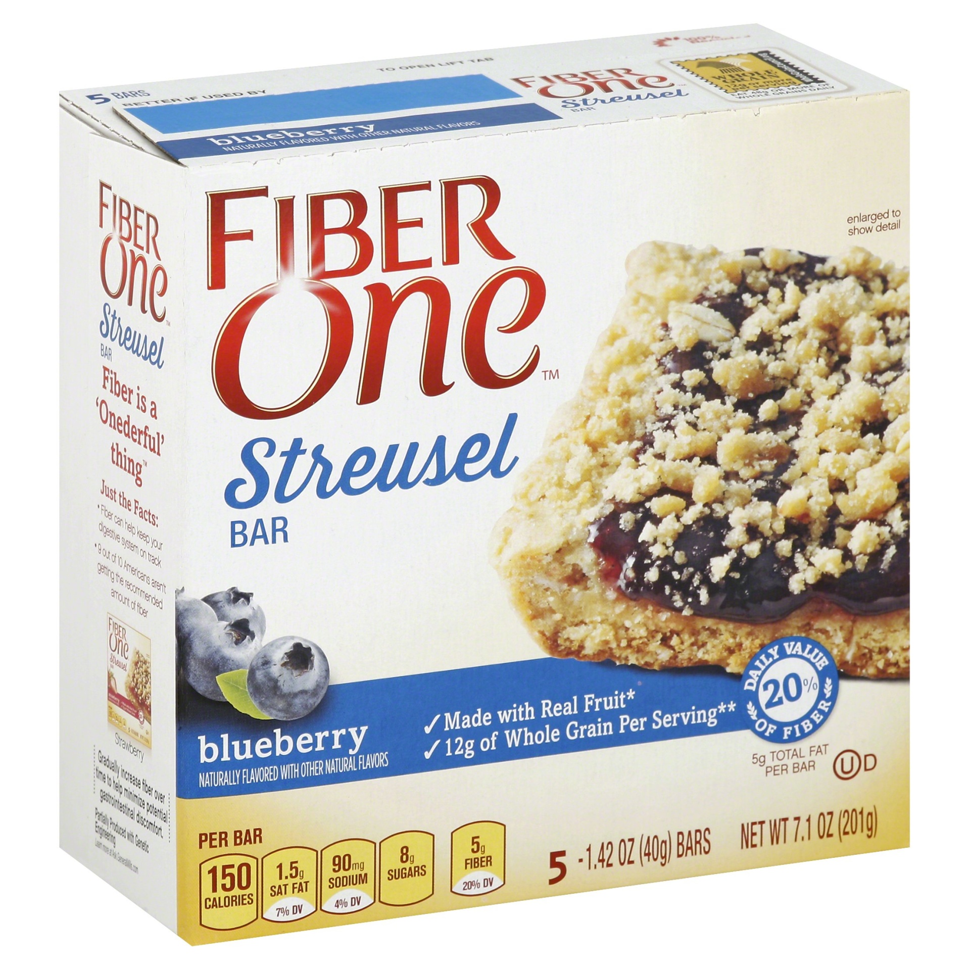 slide 1 of 1, Fiber One Streusel Bar 5 ea, 5 ct