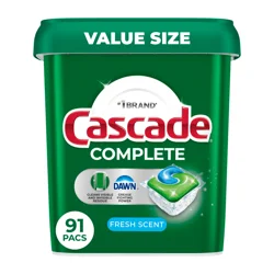 Cascade Complete Actionpacs, Fresh Scent - 91 ct