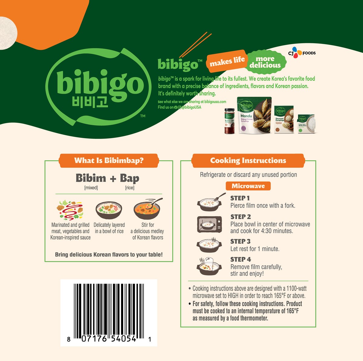 slide 12 of 14, Bibigo, Chicken Bibimbap, 10 Oz, 6.38 oz
