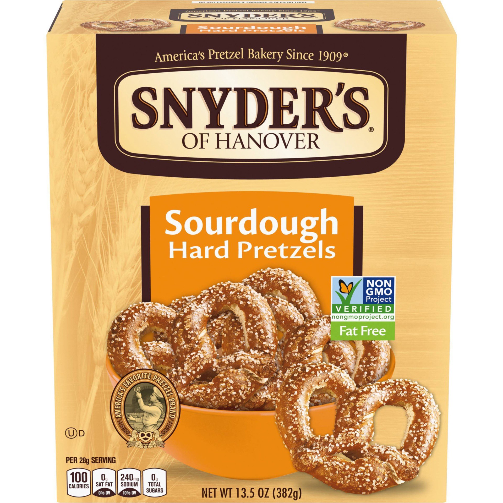 slide 1 of 5, Snyder's of Hanover Sourdough Hard Pretzels, 13.500 oz