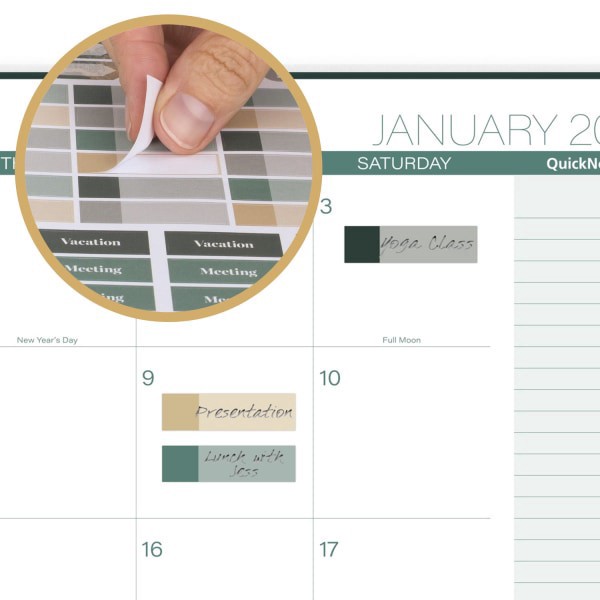 slide 3 of 10, Cambridge® Emerald Isle 2026 Weekly Monthly Planner, Large, 8 1/2"" x 11"", 1 ct