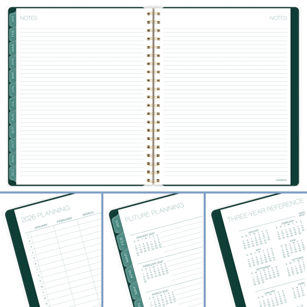slide 7 of 10, Cambridge® Emerald Isle 2026 Weekly Monthly Planner, Large, 8 1/2"" x 11"", 1 ct