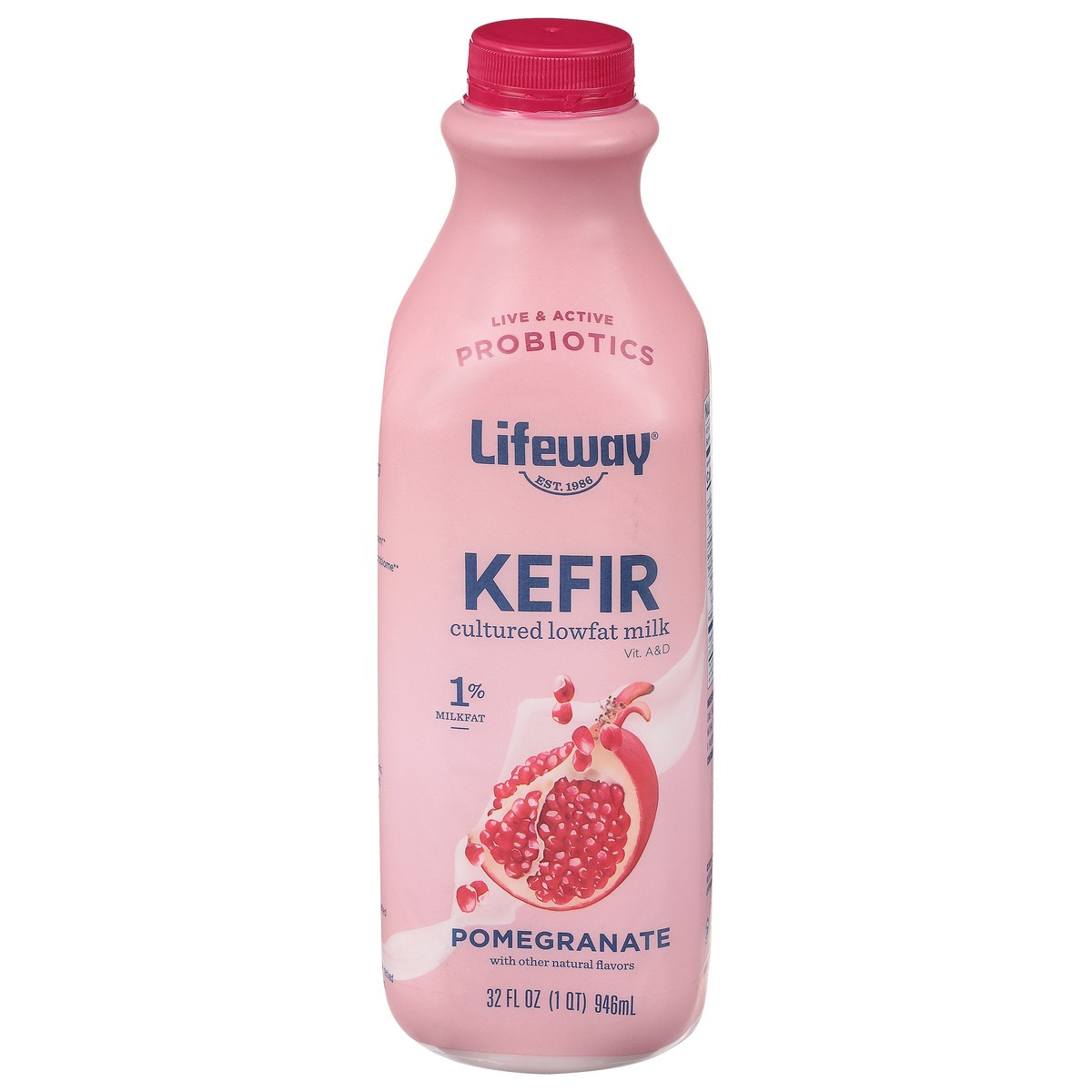 slide 1 of 8, Lifeway Pomegranate Kefir Low Fat Milk, 32 fl oz