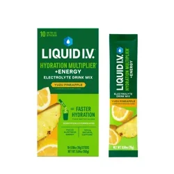 Liquid I.V. Energy Multiplier Vegan Powdered Dietary Supplement - Yuzu Pineapple - 5.64oz/10ct