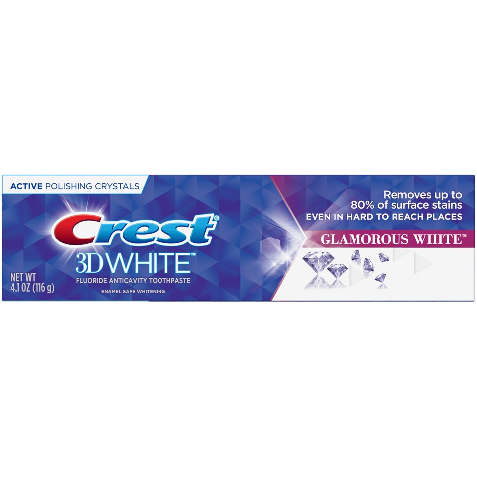 slide 1 of 1, Crest 3D White Glamorous White Toothpaste, 4.1 oz