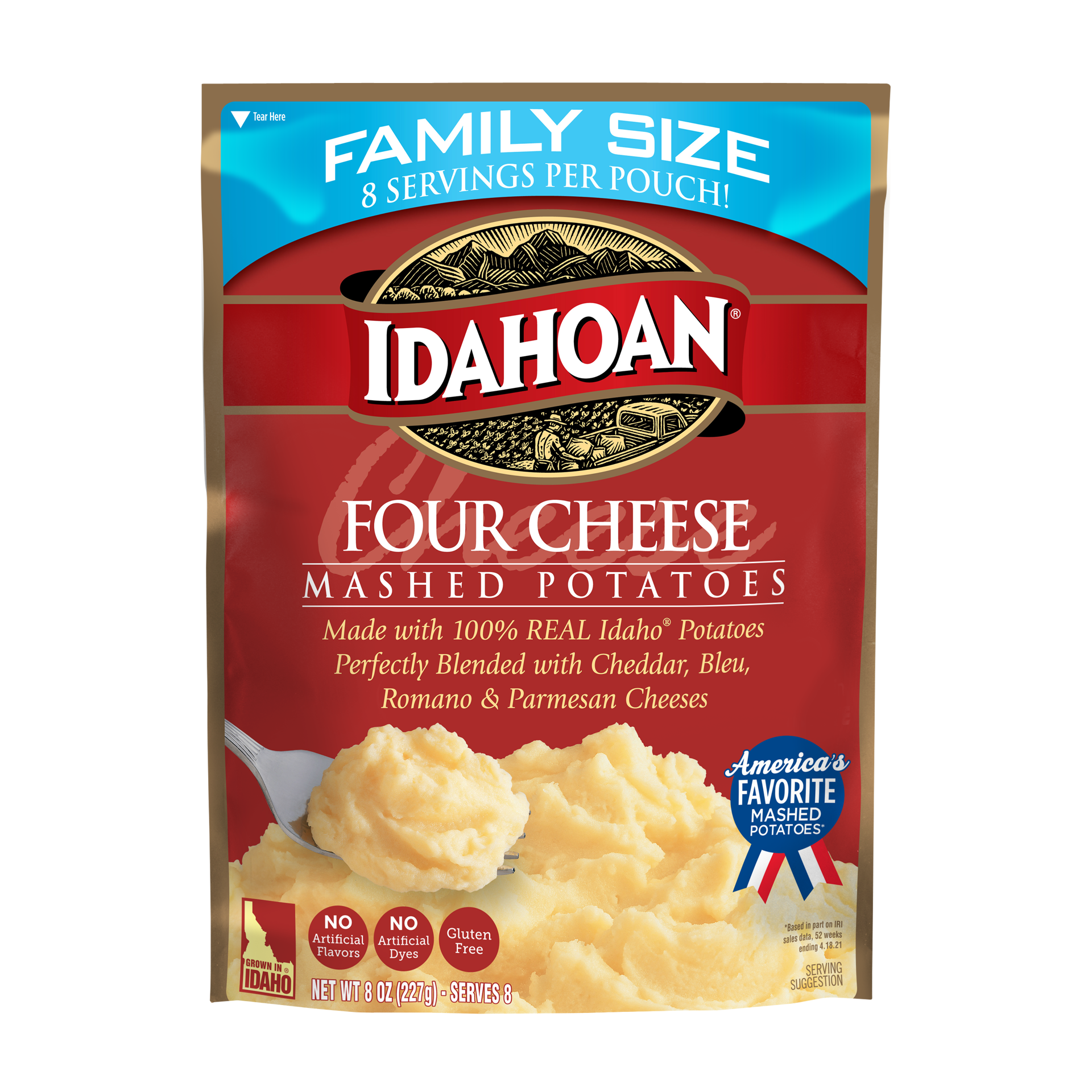 slide 3 of 3, Idahoan Four Cheese Mashed Potatoes Family Size, 8 oz