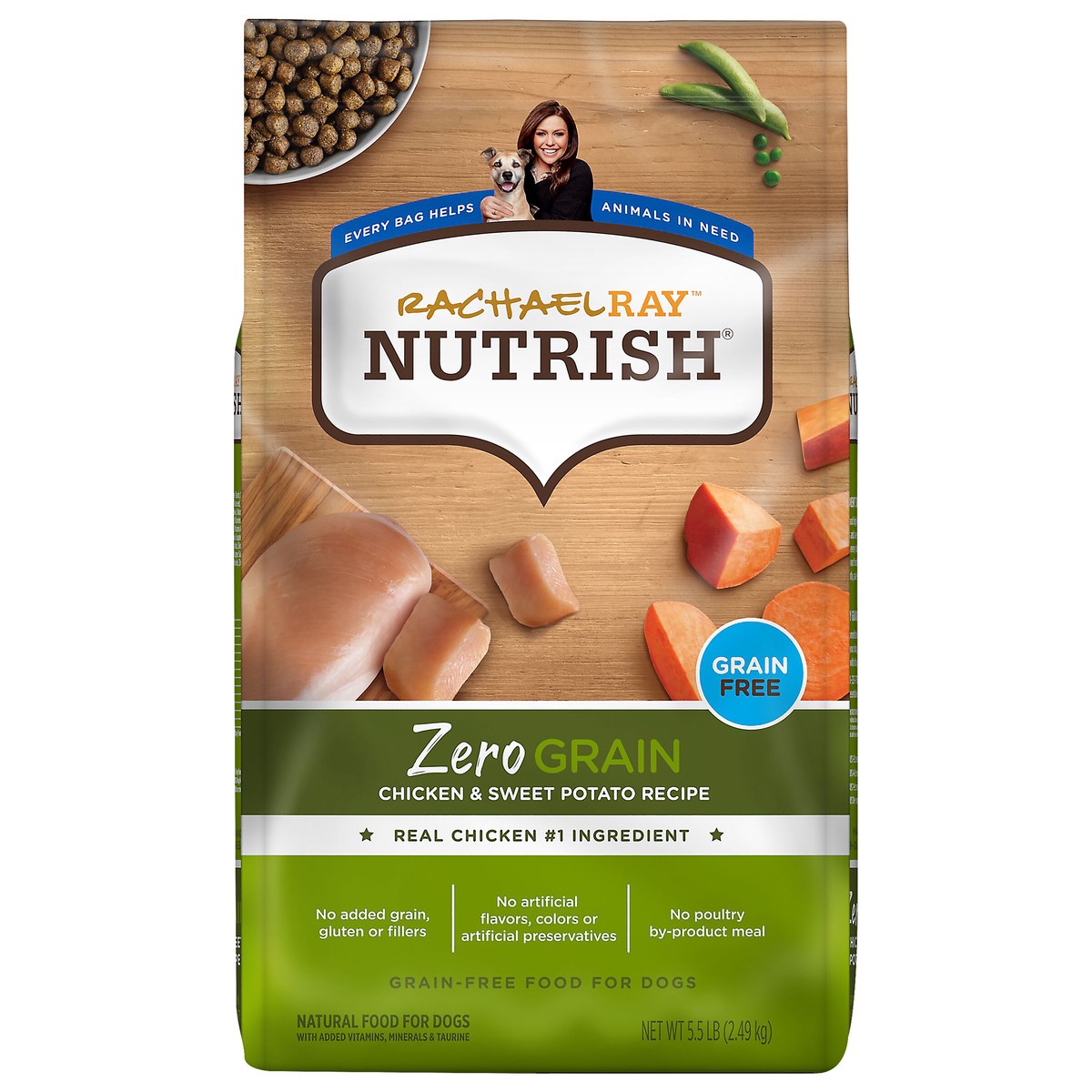 slide 1 of 8, Rachael Ray Nutrish Zero Grain Chicken & Sweet Potato Recipe, Dry Dog Food, 5.5 lb Bag (Packaging May Vary), 5.5 lb