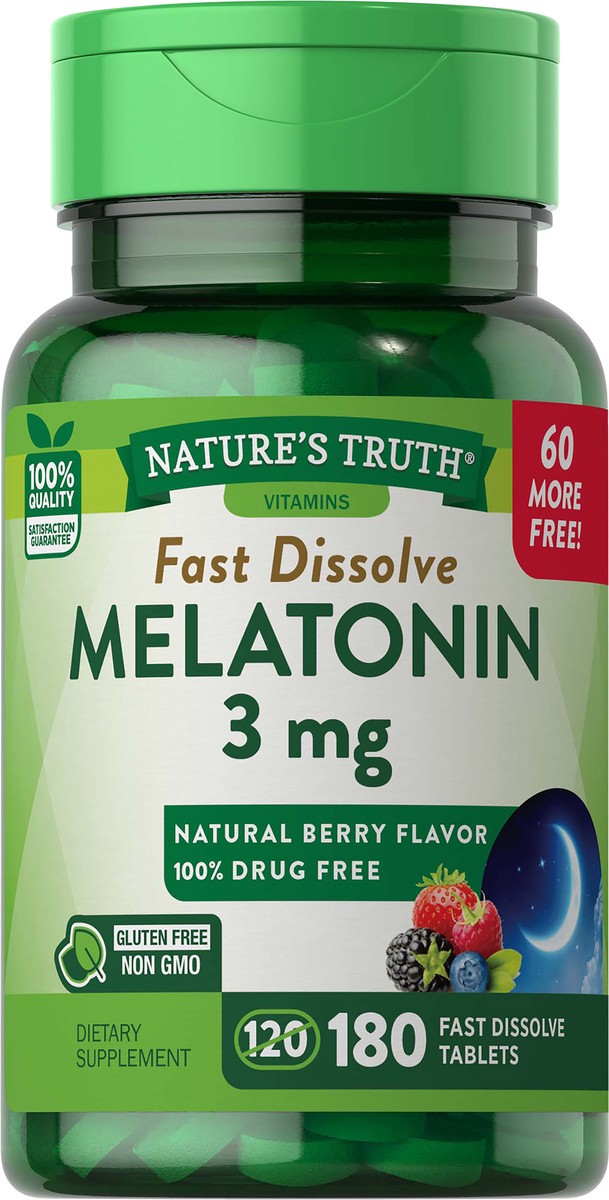 slide 3 of 5, Nature's Truth Melatonin 3 mg, 180 ct