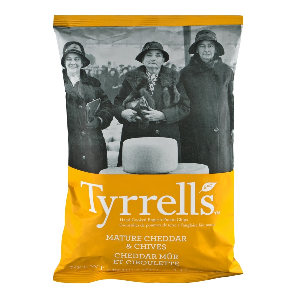 slide 1 of 1, Tyrell's Tyrrells Mature Cheddar and Chives Potato Chips, 5.3 oz