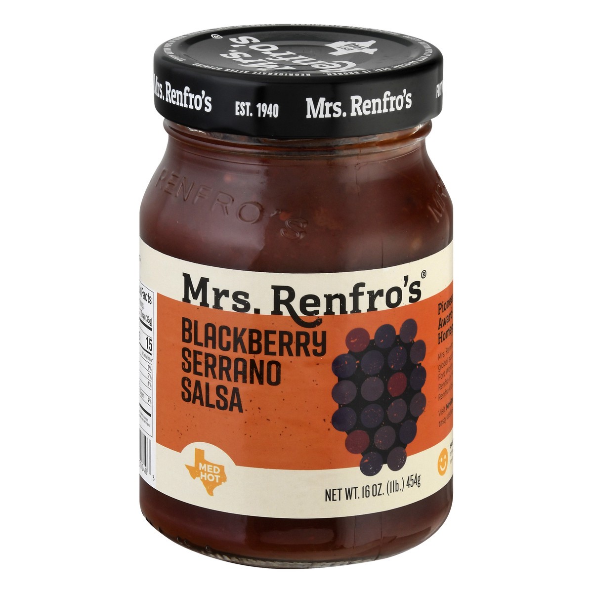 slide 12 of 13, Mrs. Renfro's Med Hot Blackberry Serrano Salsa 16 oz, 16 oz