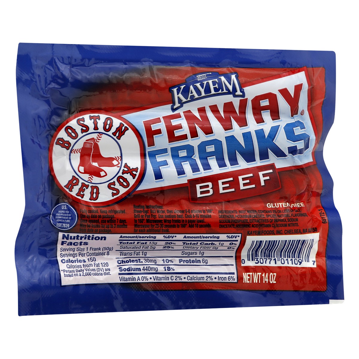 slide 13 of 13, Kayem Fenway Beef Franks 14 oz, 14 oz
