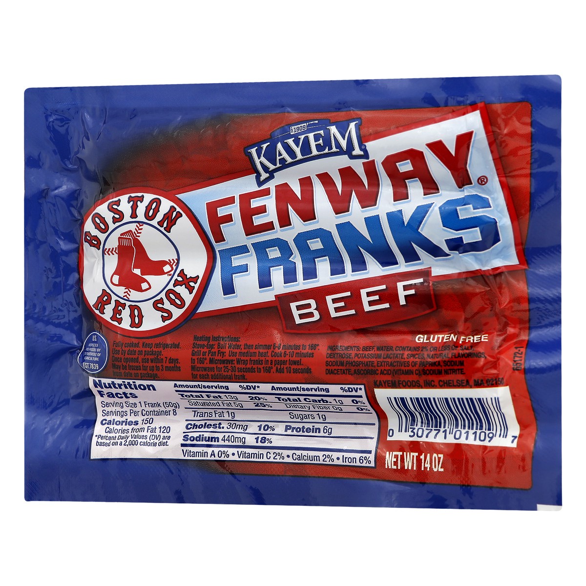 slide 5 of 13, Kayem Fenway Beef Franks 14 oz, 14 oz