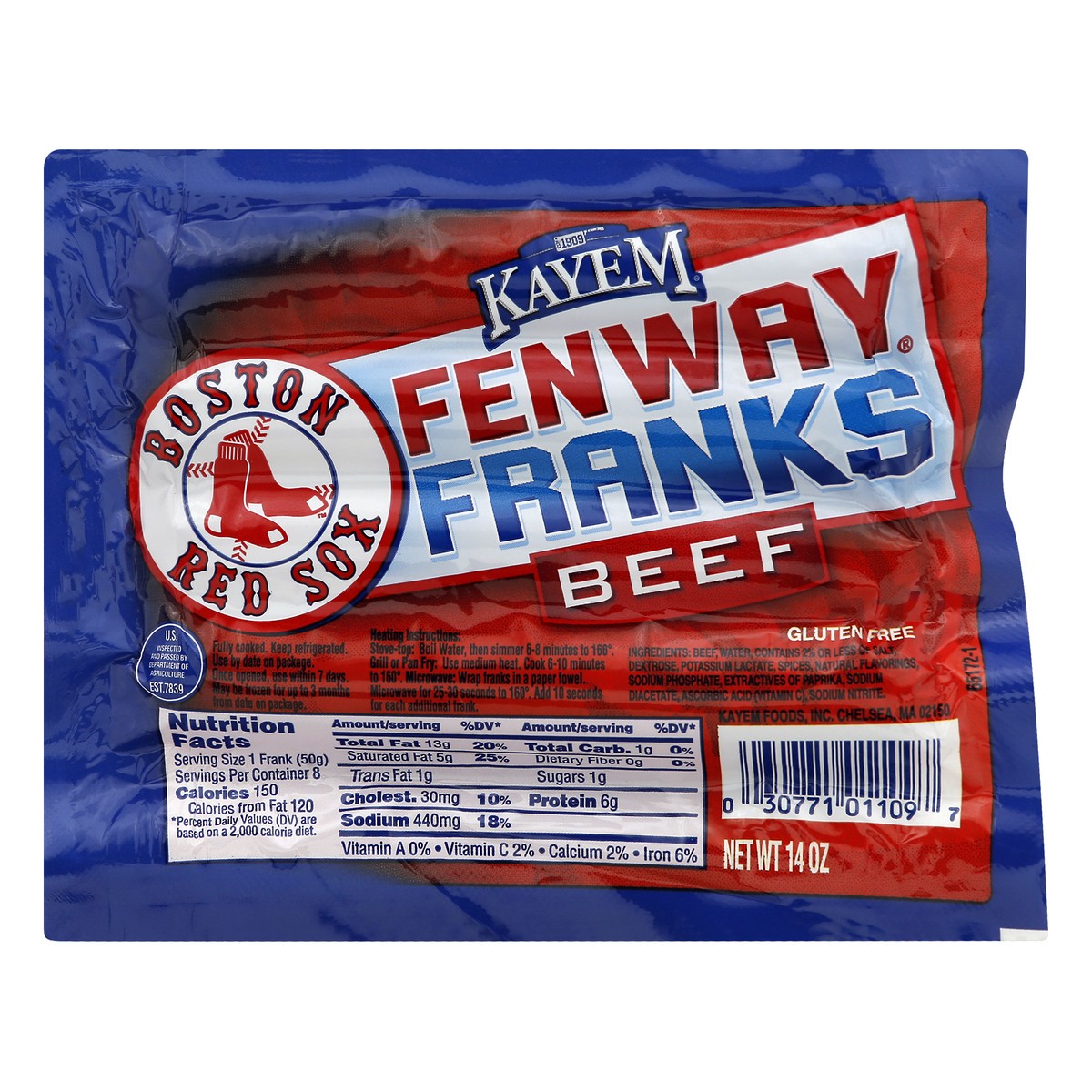 slide 1 of 13, Kayem Fenway Beef Franks 14 oz, 14 oz