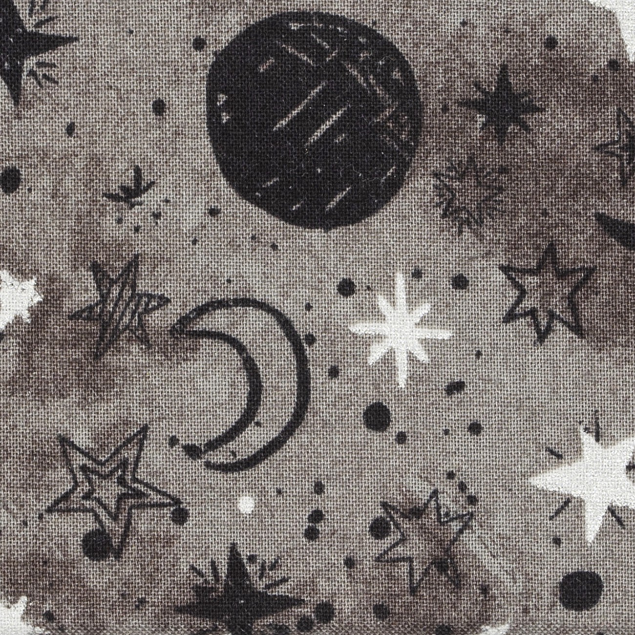 slide 2 of 4, Gray Night Sky Cotton Fabric By Loops & Threads, 18 in x 21 in