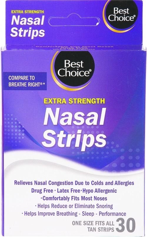 slide 1 of 1, Best Choice Extra Strength Nasal Strips, 30 ct