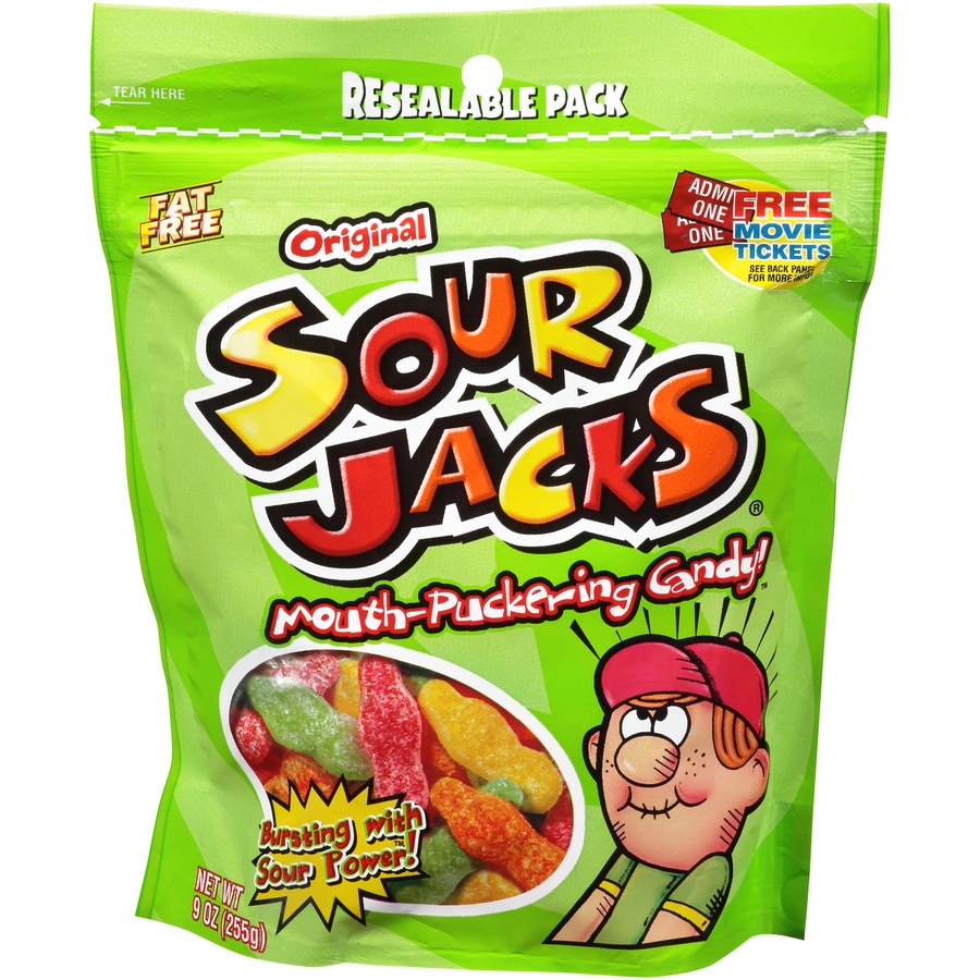 slide 1 of 9, Sour Jacks Original Mouth-Puckering Candy!, 9 oz