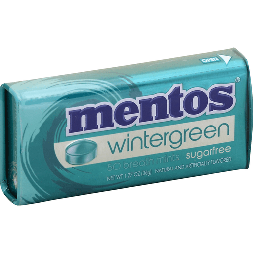 slide 1 of 1, Mentos Sugar-Free Wintergreen Breathmint Tin, 1.27 oz