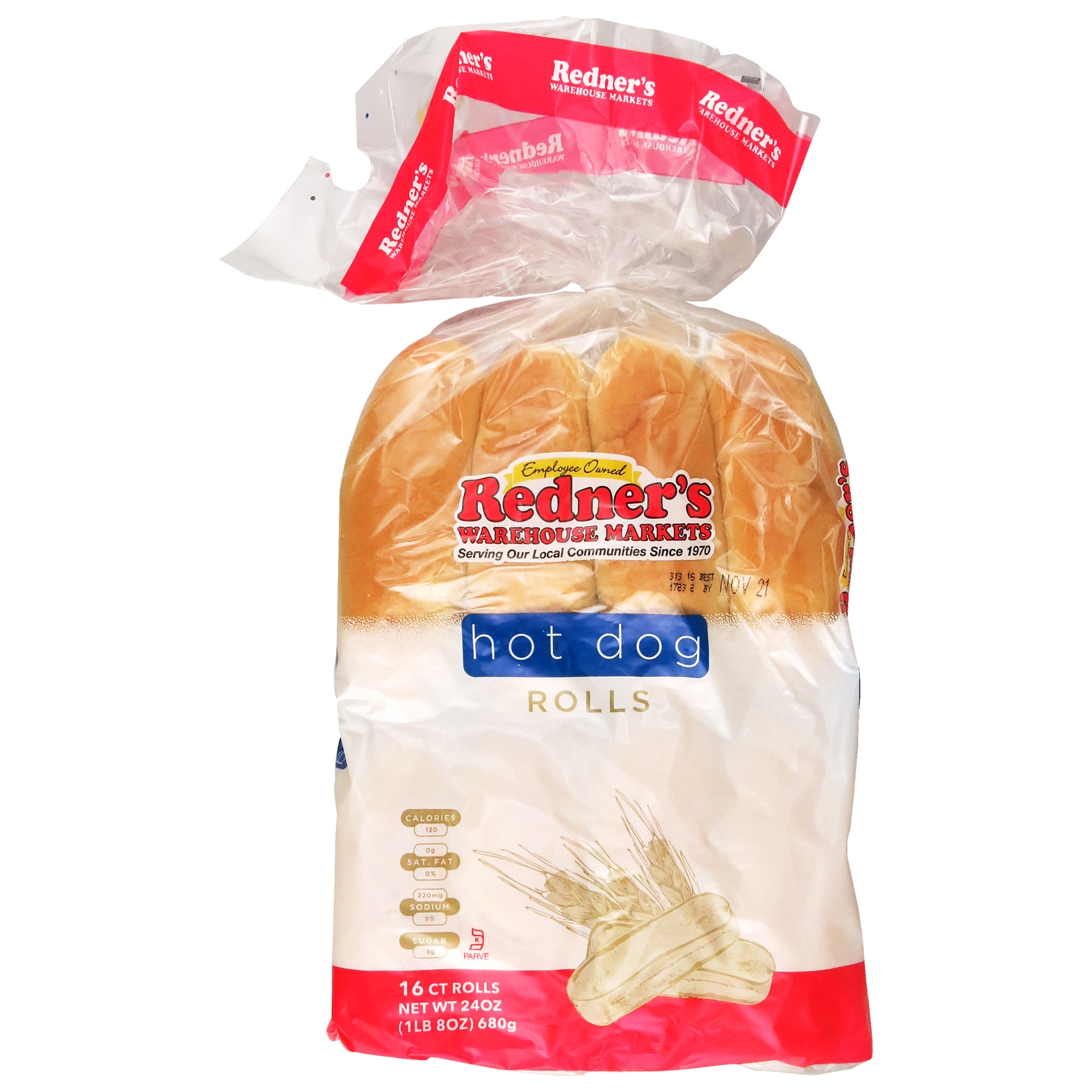 slide 1 of 1, Redner's Hot Dog Rolls, 24 oz