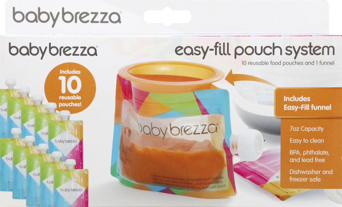 slide 2 of 4, Baby Brezza Reusable Food Pouches, 10 ct