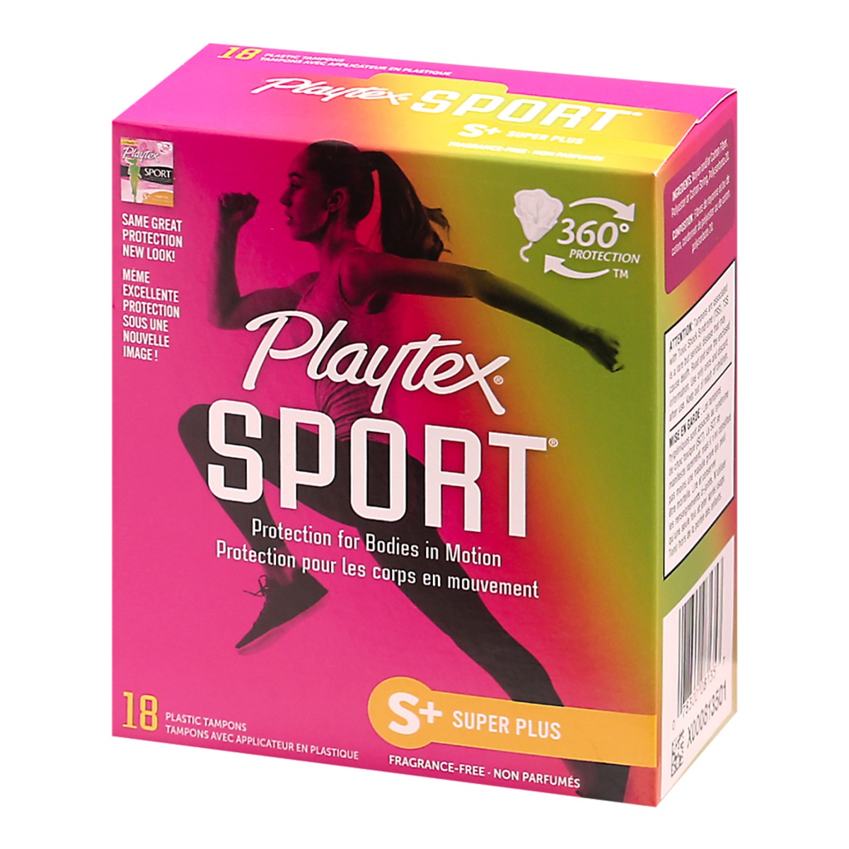 slide 3 of 9, Playtex Sport Plastic Tampons Unscented Super Plus Absorbency - 18 Count, 18 ct