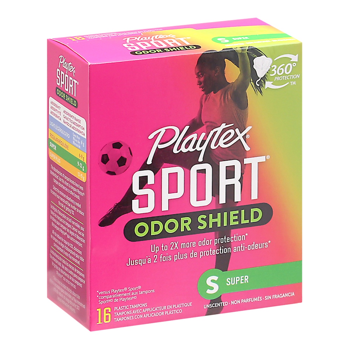 slide 2 of 9, Playtex Sport Super Unscented Plastic Tampons 16 ea, 16 ct