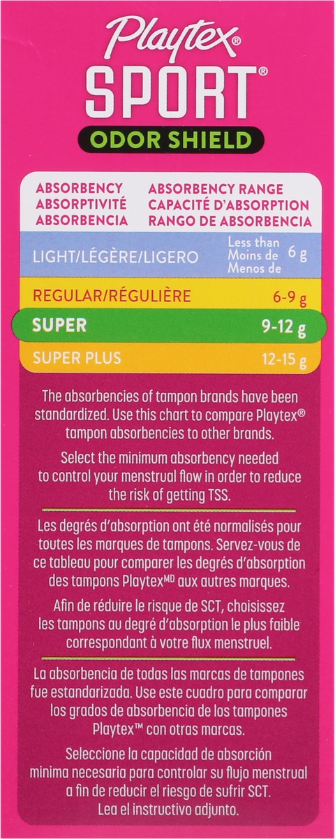 Playtex Sport Super Unscented Plastic Tampons 16 ea 16 ct