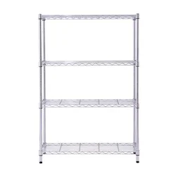 Style Selections 35.7-in W x 14-in D x 53-in H 4 -Tier Chrome Metal Wire Utility Shelving Unit