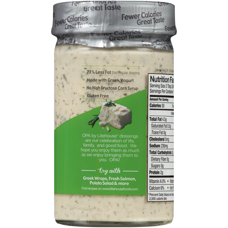 slide 8 of 8, Litehouse OPA by Litehouse Feta Dill Greek Yogurt Dressing 11 fl. oz. Jar, 11 oz