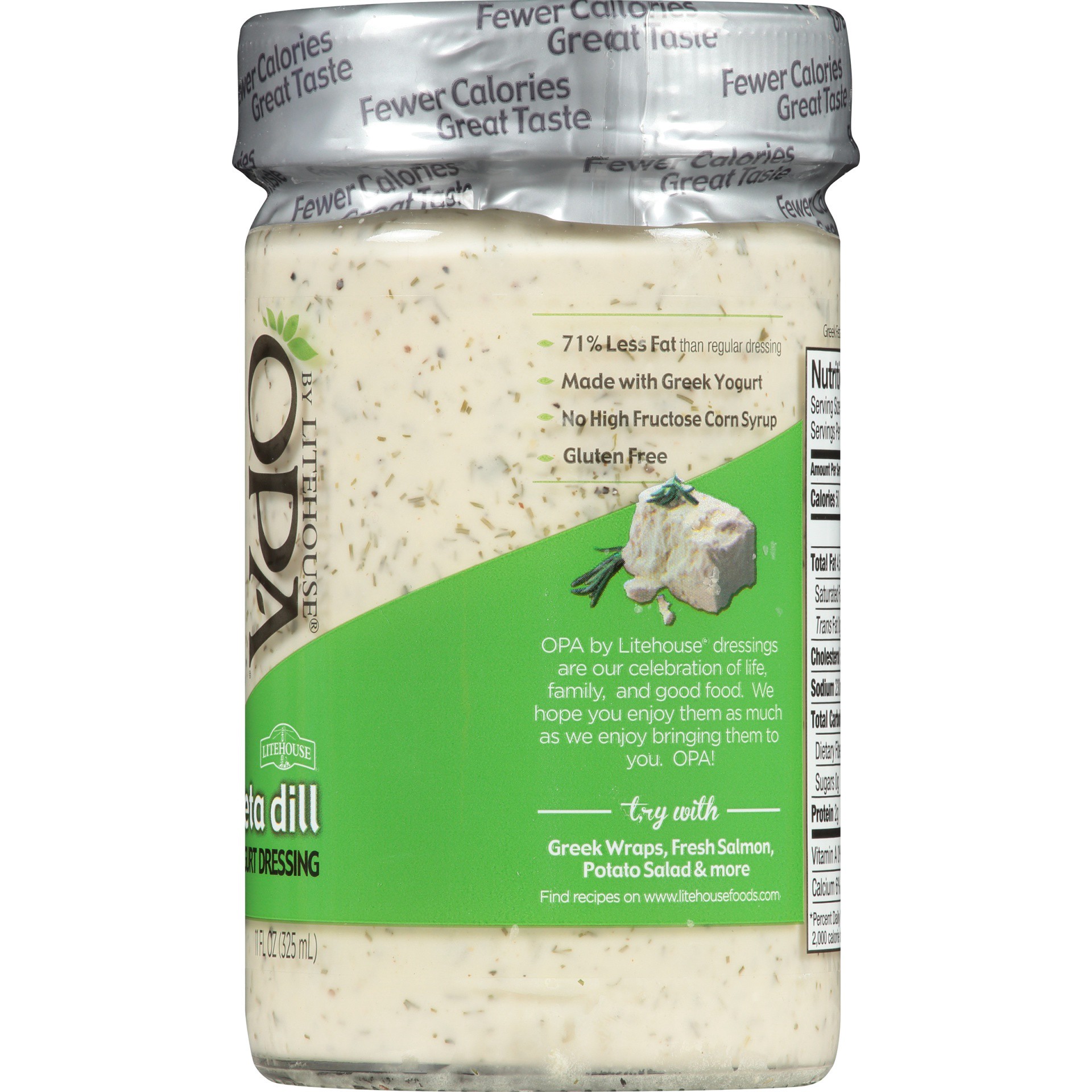 slide 2 of 8, Litehouse OPA by Litehouse Feta Dill Greek Yogurt Dressing 11 fl. oz. Jar, 11 oz