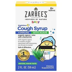 Zarbees Baby Cough Plus Immumity W/ Agave Nighttime 2 Oz - 2 FZ