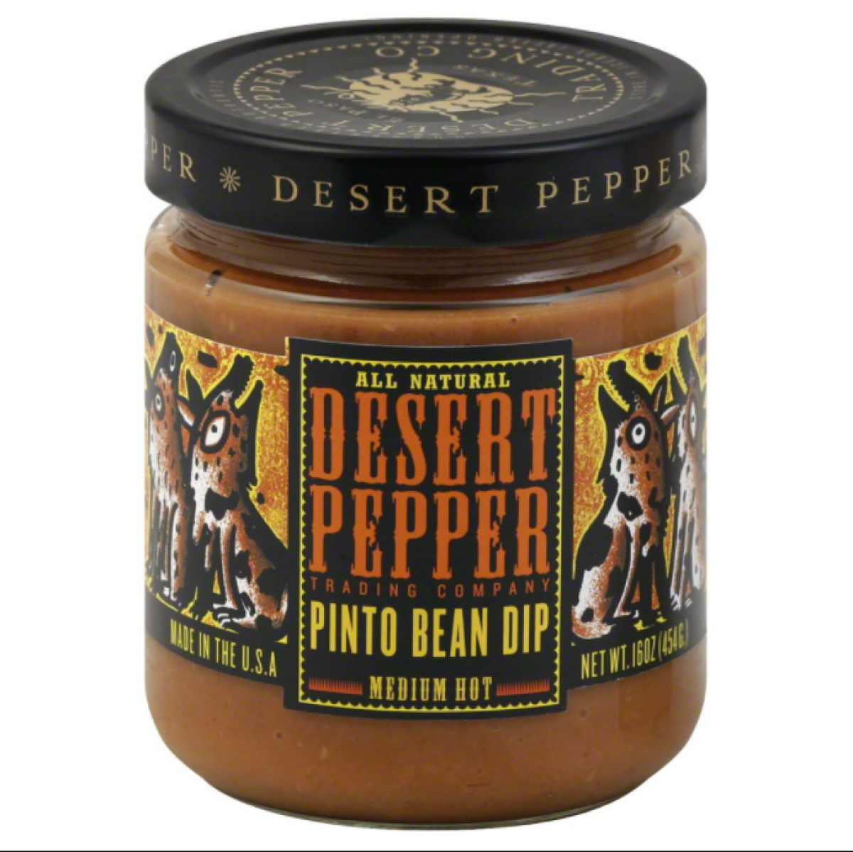 slide 1 of 3, Desert Pepper Trading Desert Pepper Dip Pinto Bean Medium Hot Jar - 16 Oz, 16 oz