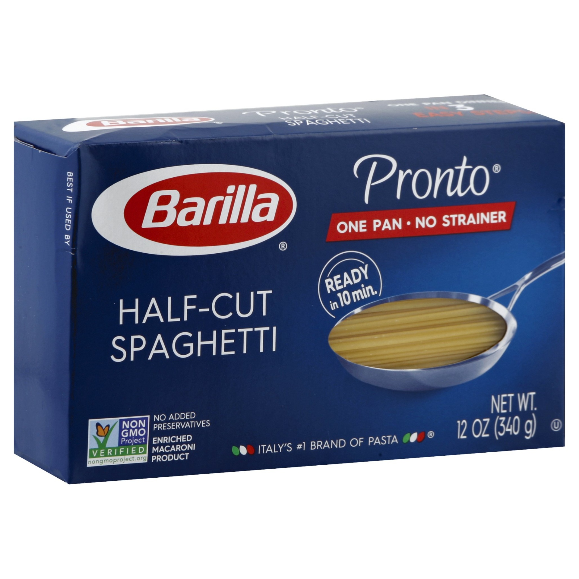 slide 1 of 1, Barilla Pronto Half-Cut Spaghetti Pasta, 12 oz