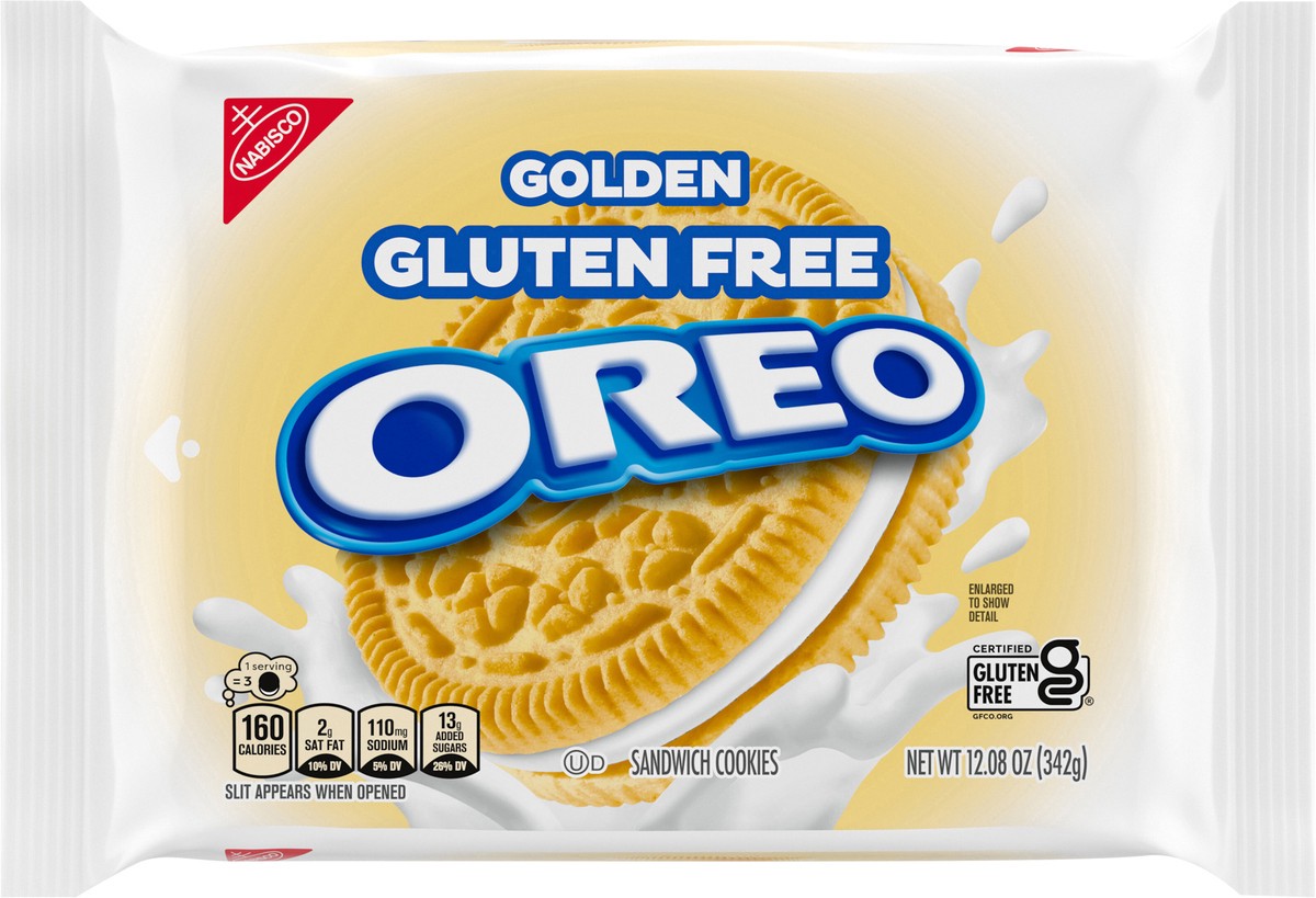 slide 13 of 13, OREO Gluten Free Golden Sandwich Cookies, Gluten Free Cookies, 12.08 oz, 12.08 oz