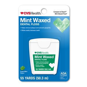 slide 1 of 1, CVS Health Mint Waxed Dental Floss, 50.3 M, 1 Ct, 55 yd