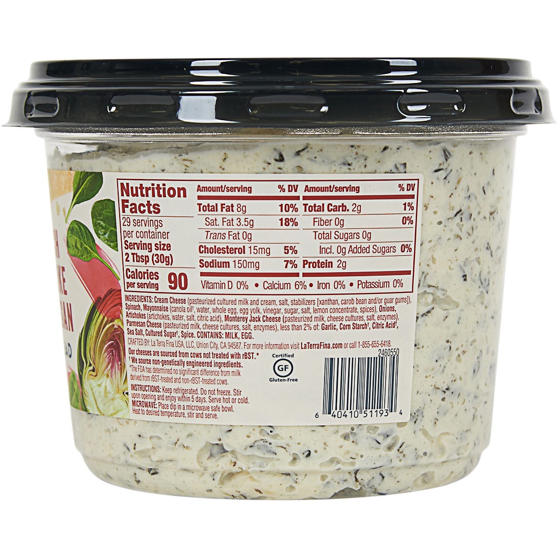 slide 2 of 2, La Terra Fina Spinach, Artichoke, & Parmesan Dip, 31 oz, 