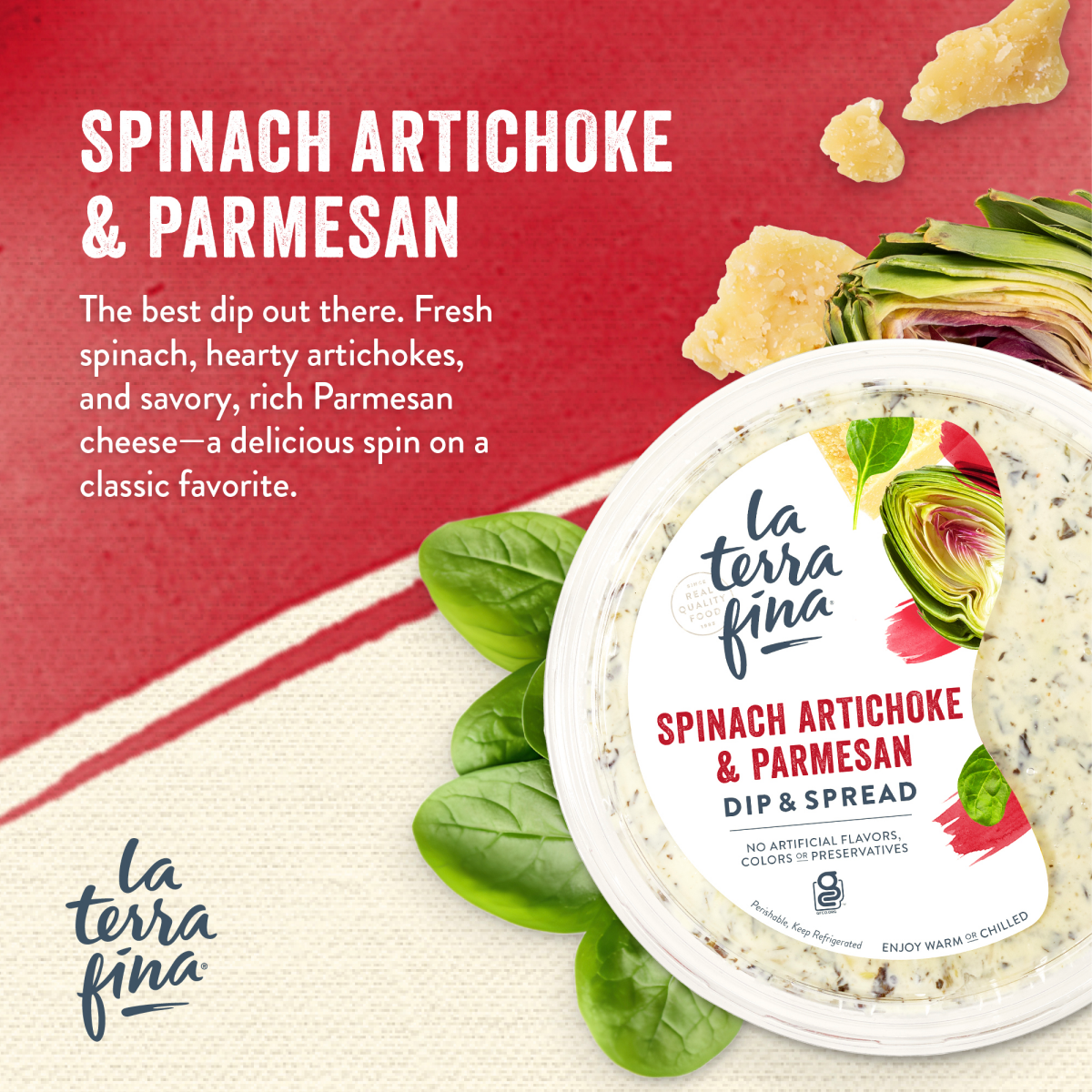 slide 4 of 17, La Terra Fina Chunky Spinach Artichoke & Parmesan Dip, 10 oz, 10 oz