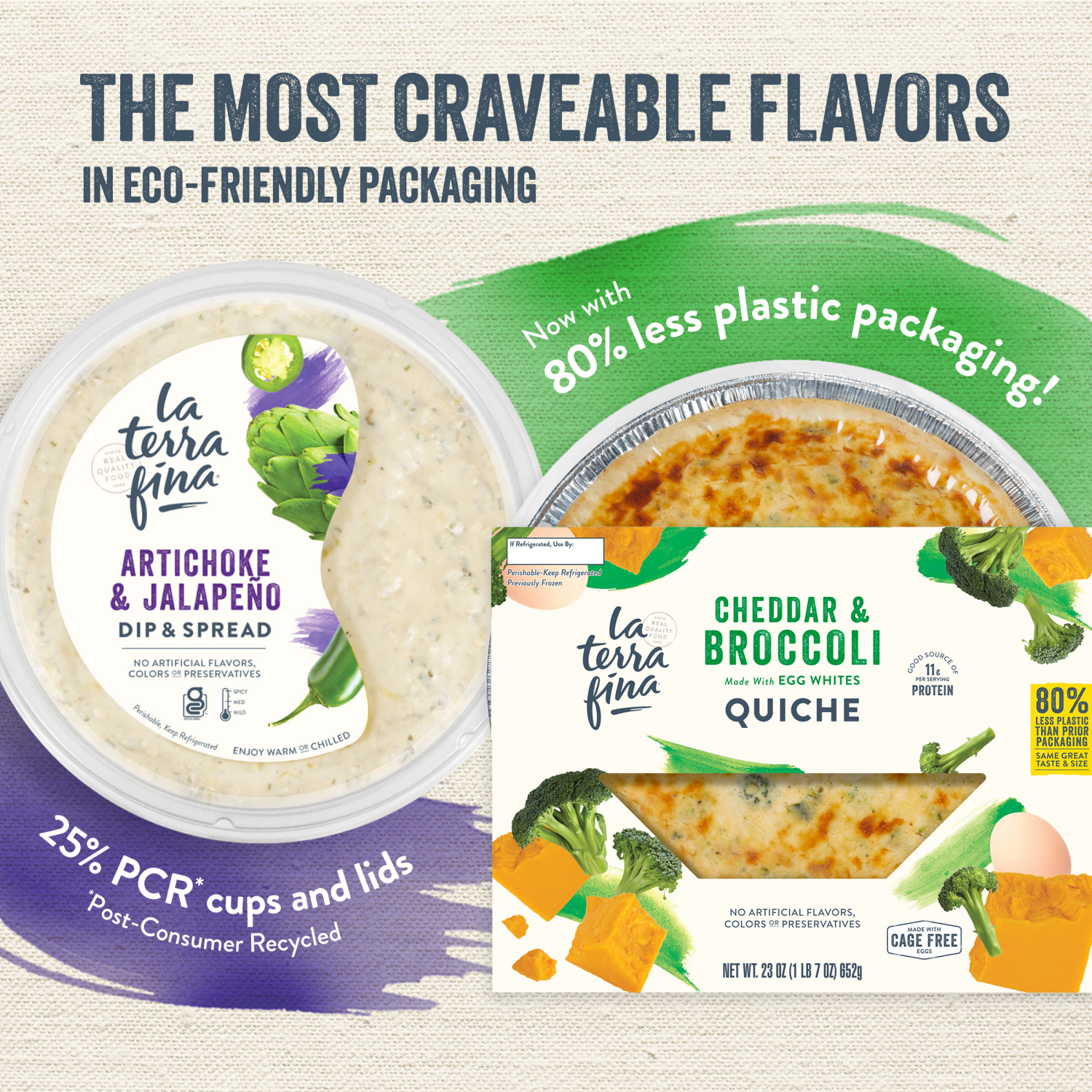 slide 6 of 6, La Terra Fina Cheddar & Broccoli Quiche 23 oz, 23 oz