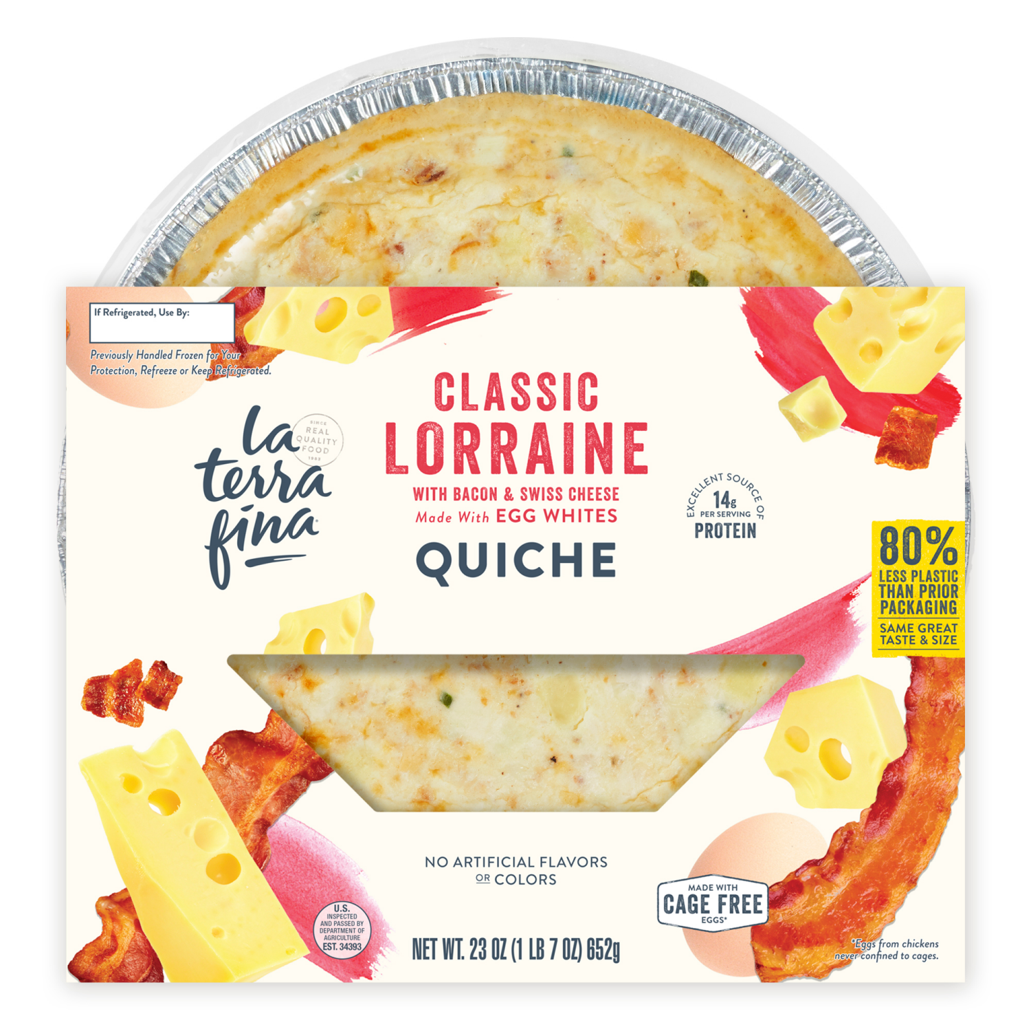 slide 1 of 6, La Terra Fina Classic Lorraine Quiche 23 oz, 23 oz